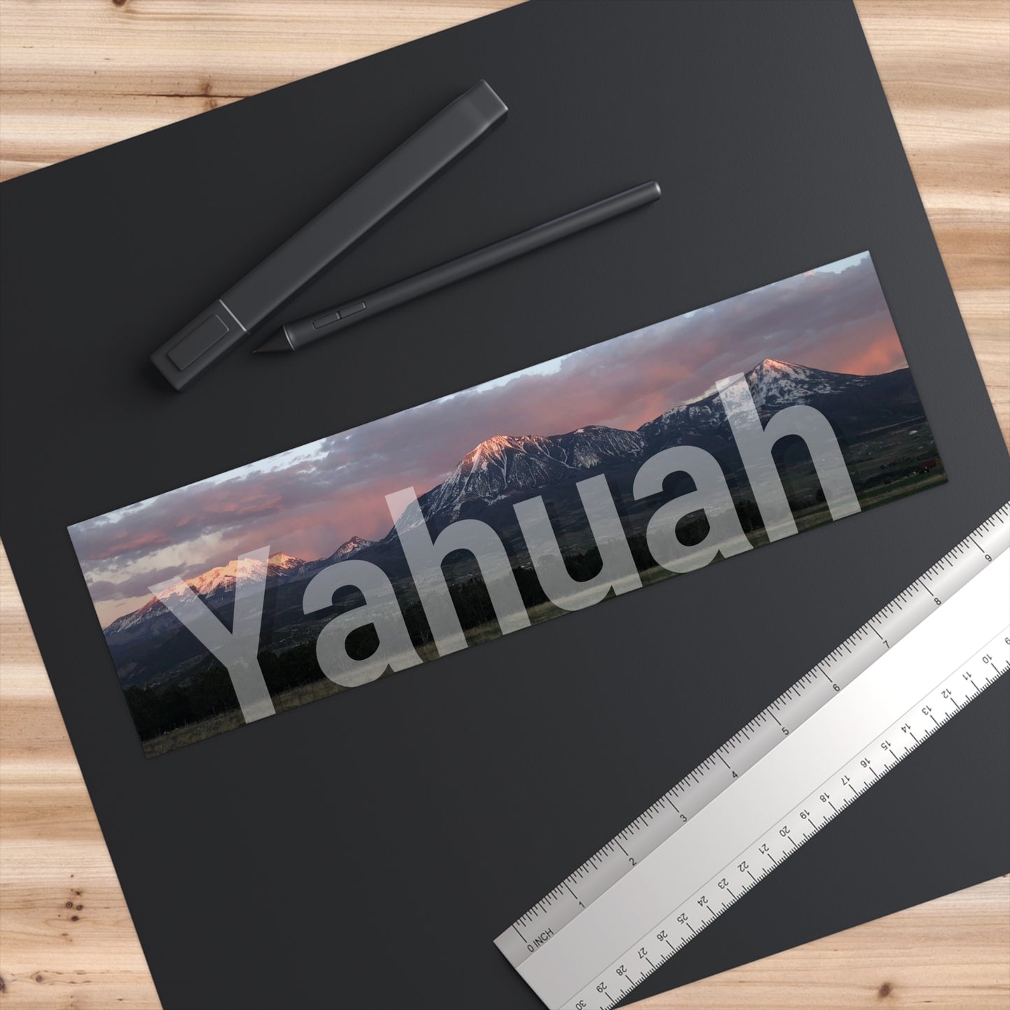 YHWH Sunset Mountains Bumper Sticker