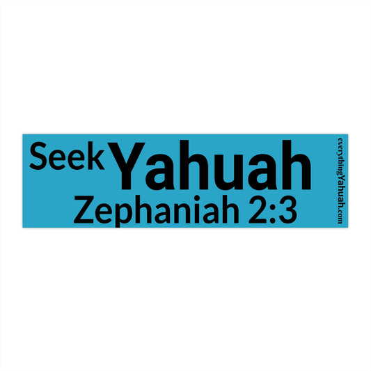 Seek Yahuah Blue Bumper Sticker